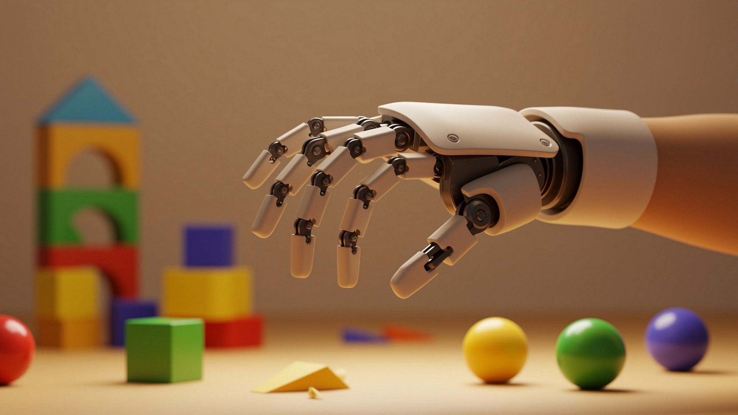 robotic arm with articulated fingers