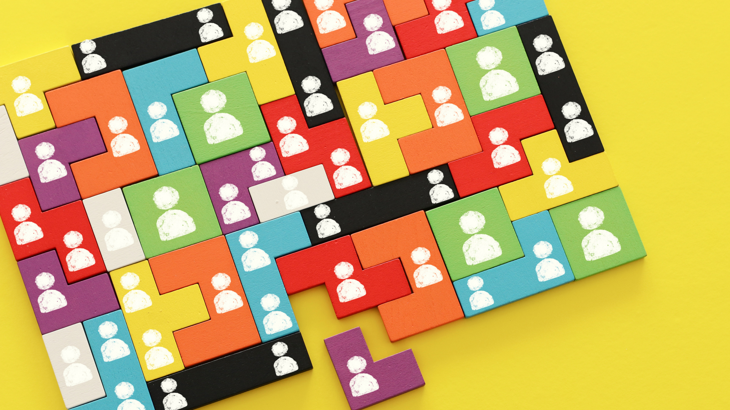 tangram puzzle blocks with people icons