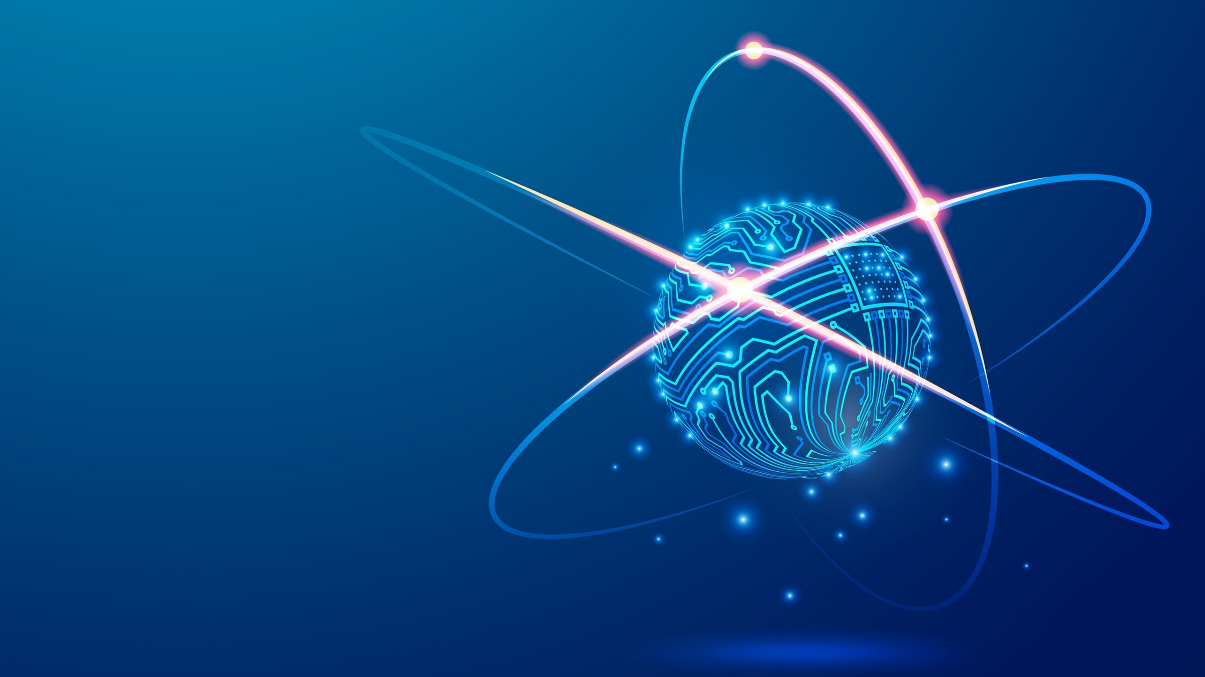 atom structure with electronic pattern