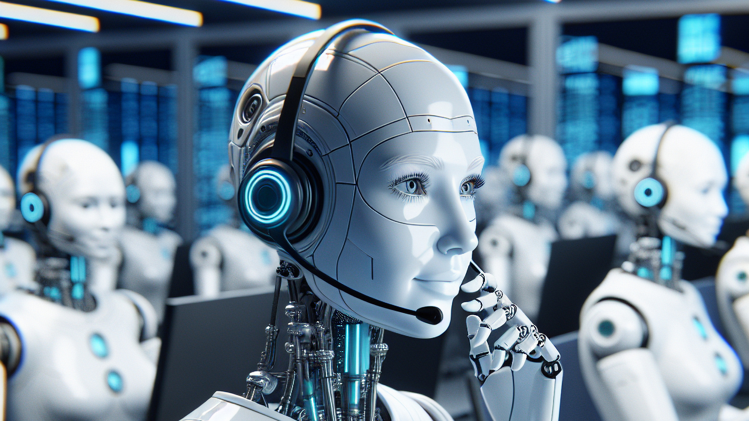 humanoid robot in a call center