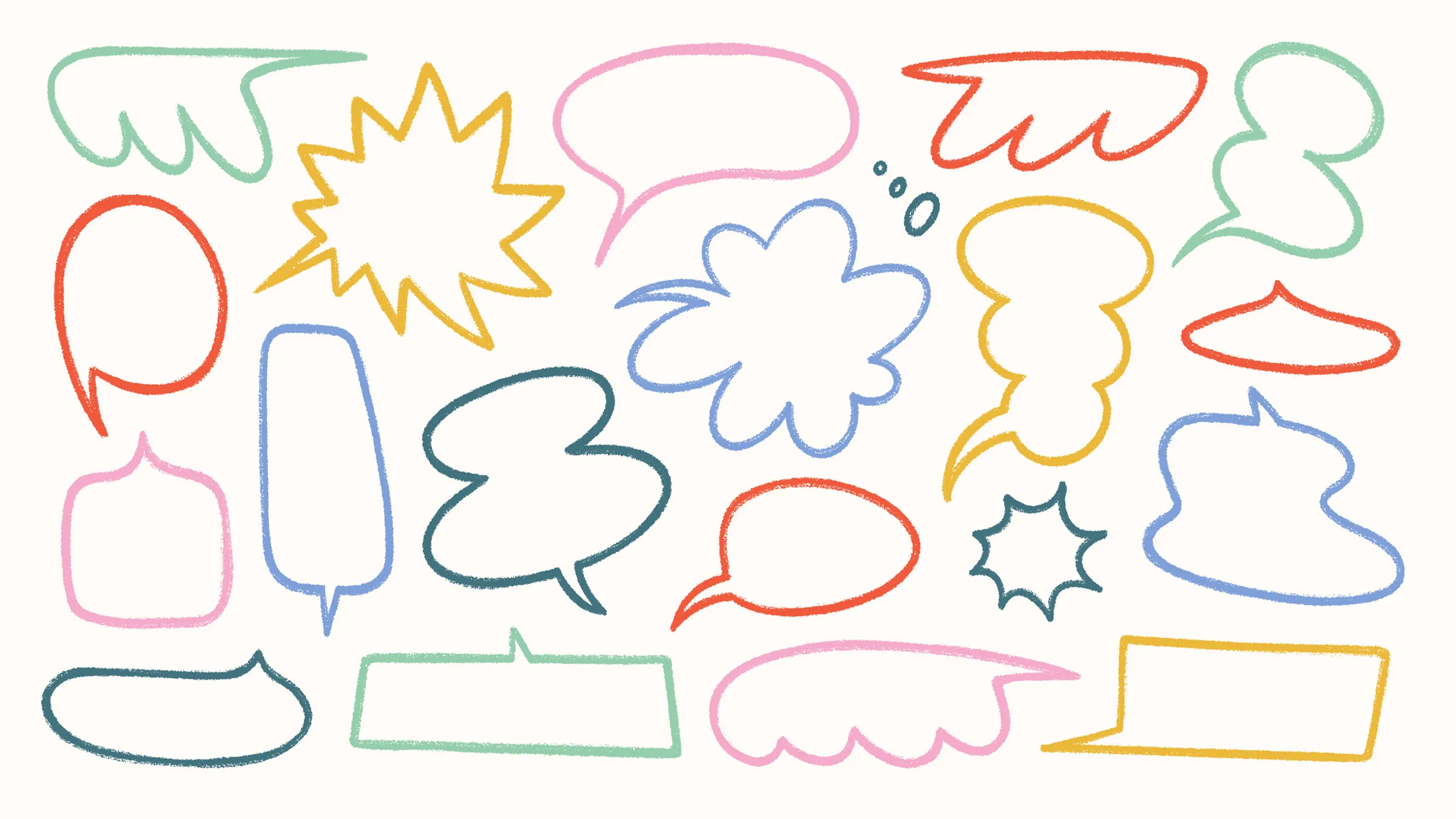speech balloons in different colors