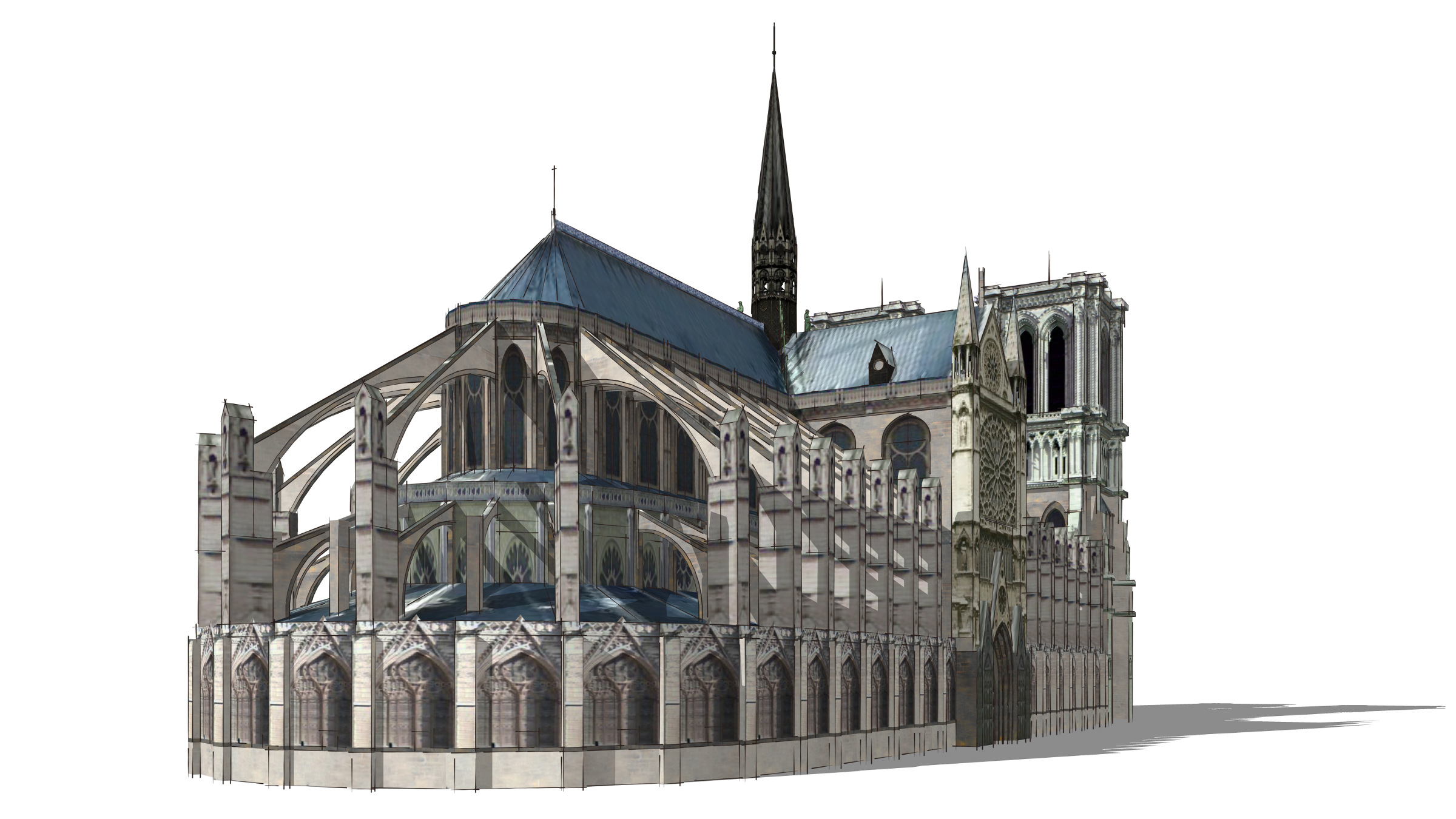 3D illustration Notre Dame Cathedral, Paris
