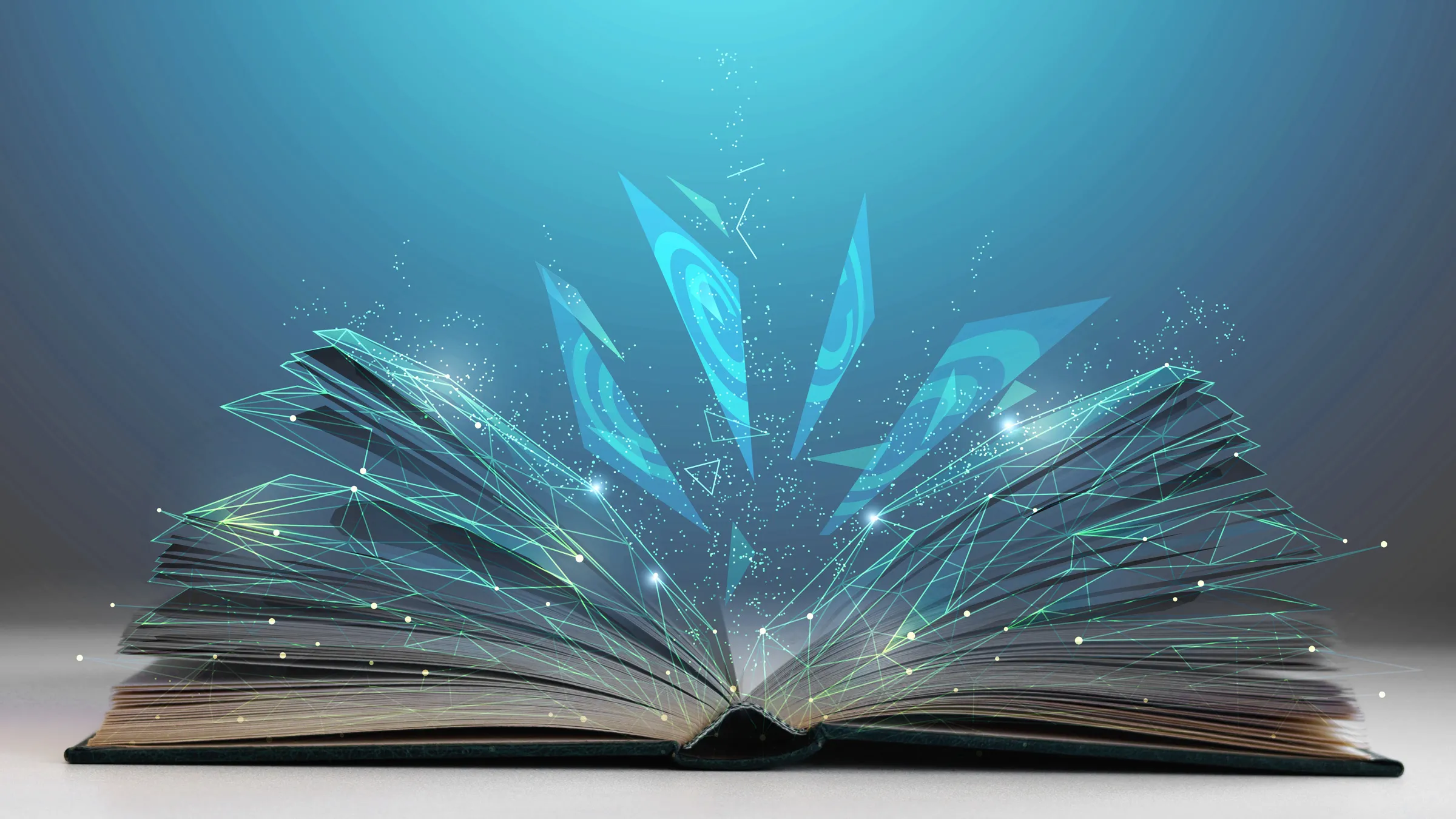 copyright symbol on pages of fanned book